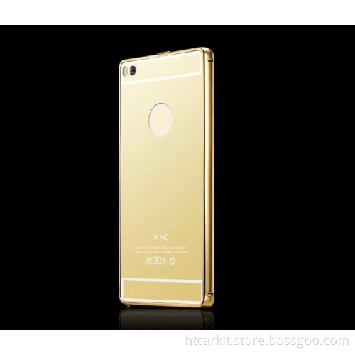 For Huawei P8 lite metal aluminum bumper with mirror back cover case